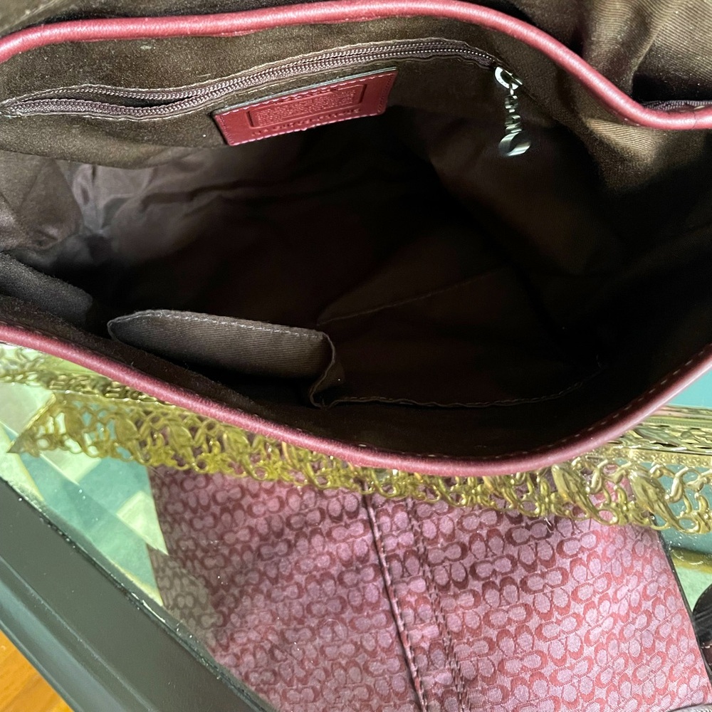 Coach Burgundy and Pink Shoulder Bag Matching Wallet Included. - Picture 10 of 12